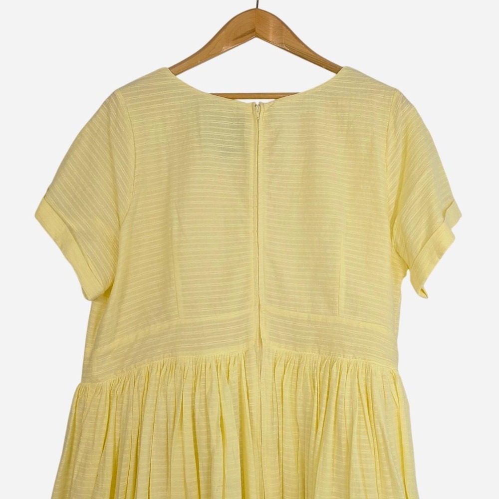 ModCloth Fabulous Fit & Flare Shirt Dress Pockets Butter Yellow 20 - Picture 7 of 9